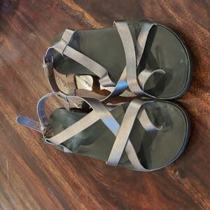 Silver Olukai strappy flat sandals